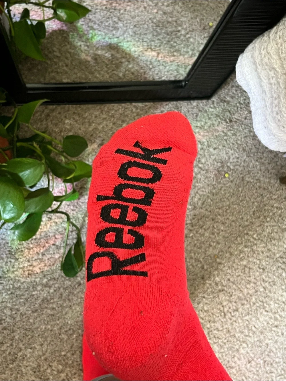 Bright Red Knee-High Colorblock REEBOK Socks